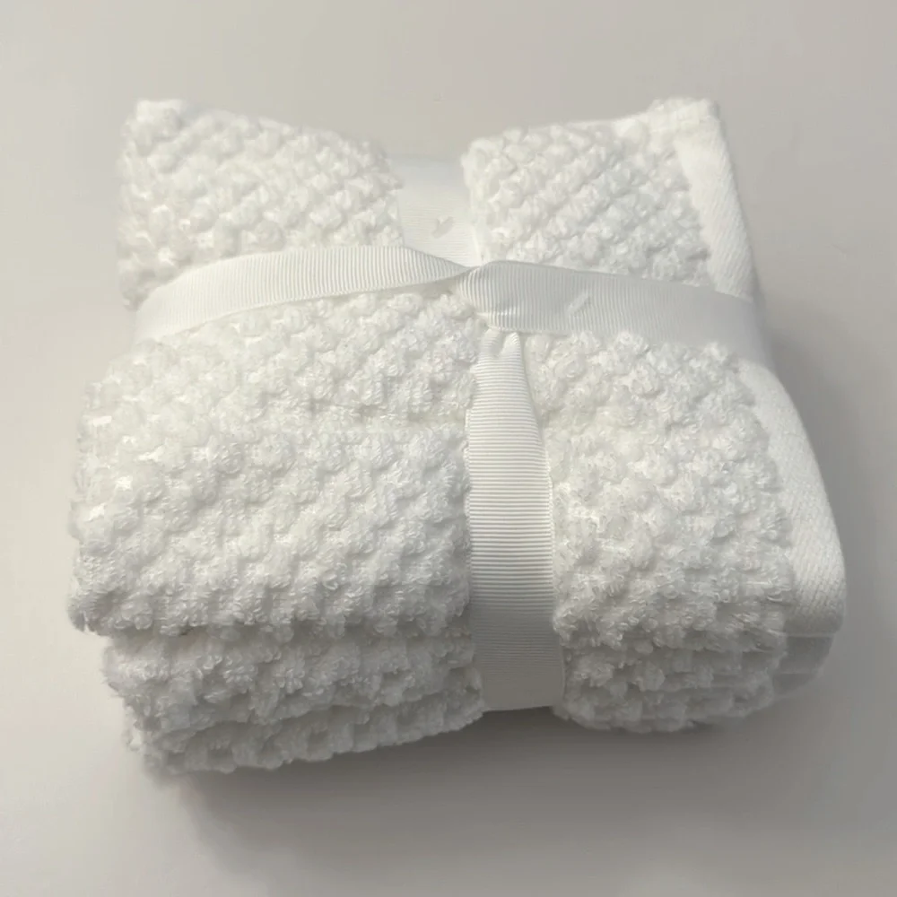 4pc ECOEXISTENCE Bamboo Zero Twist Loops Bath Wash Towel Set - White